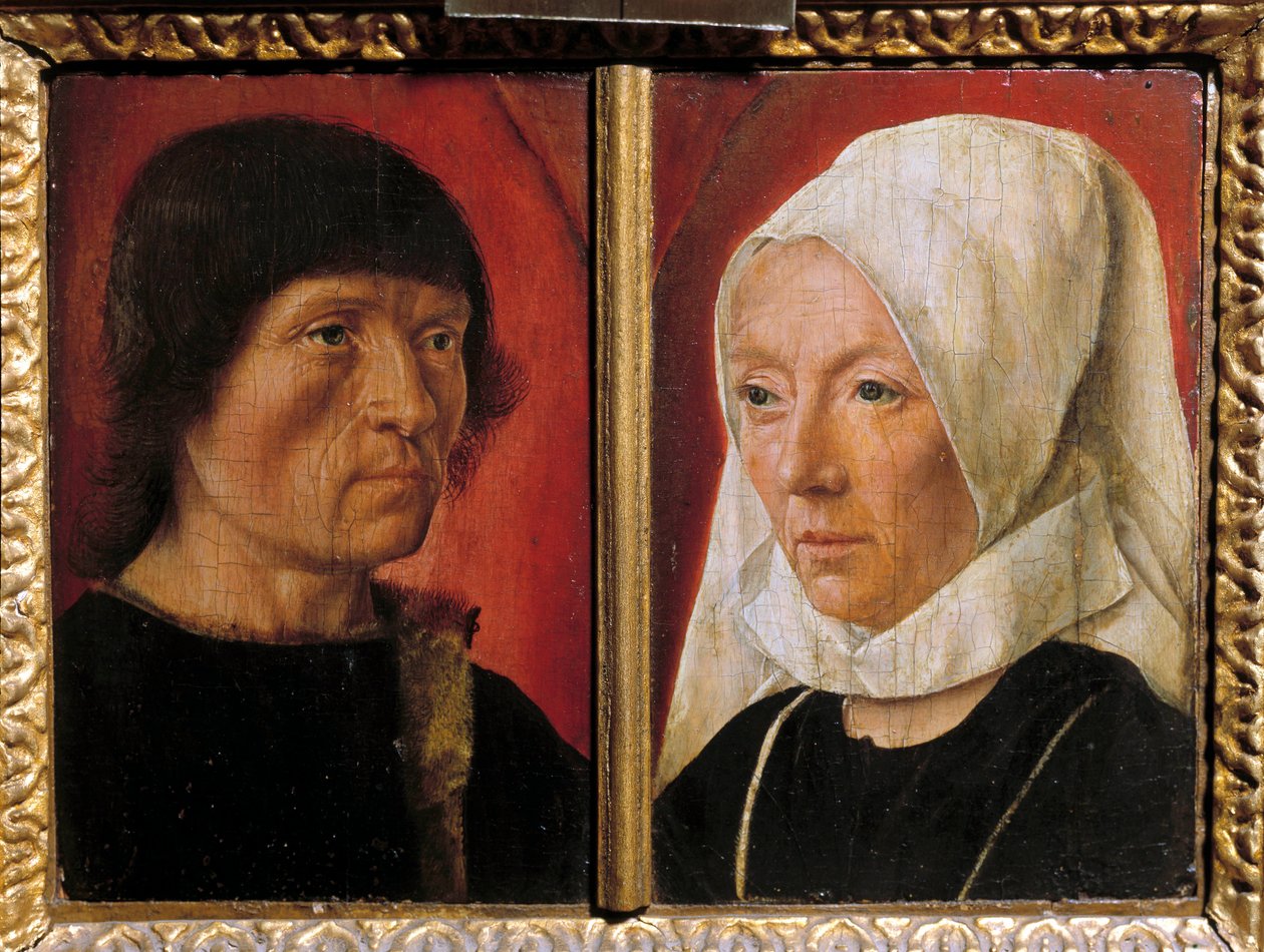 Egy férfi és a felesége portréja. Egy pár ábrázolása (kettős portré). De Saint Gilles mester festménye (1490-1510 között tevékenykedett), francia iskola alkotó: Master of Saint Giles