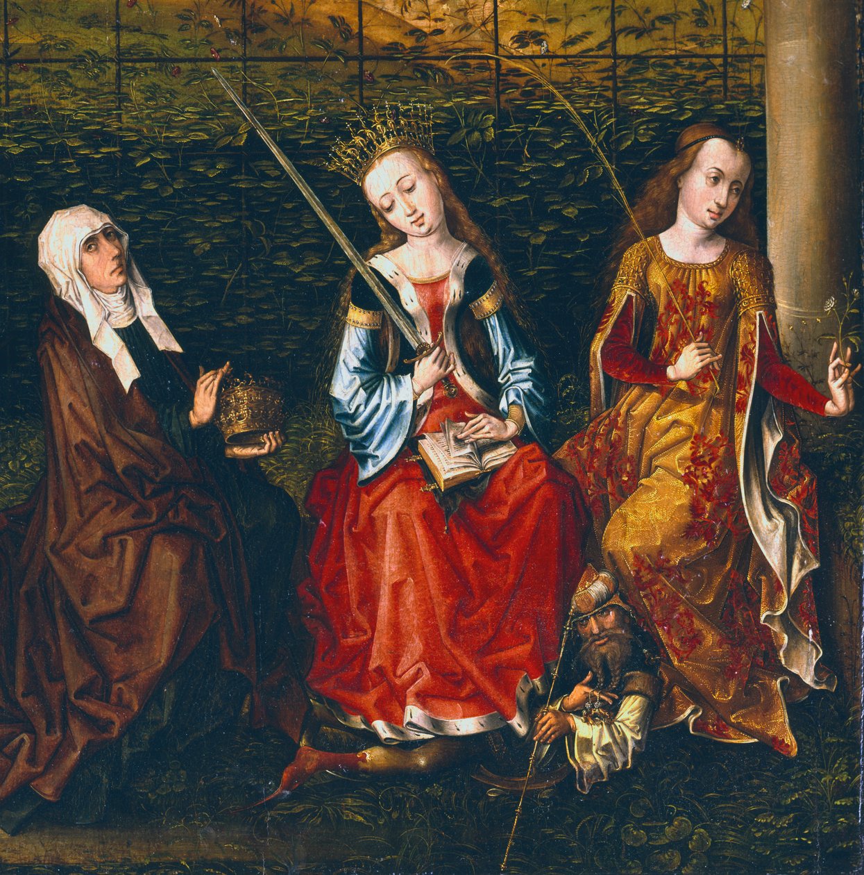 Magyar Szent Erzsébet, Alexandriai Szent Katalin és Páduai Szent Rozália, 1470-1500 alkotó: Master of Saint Gudule