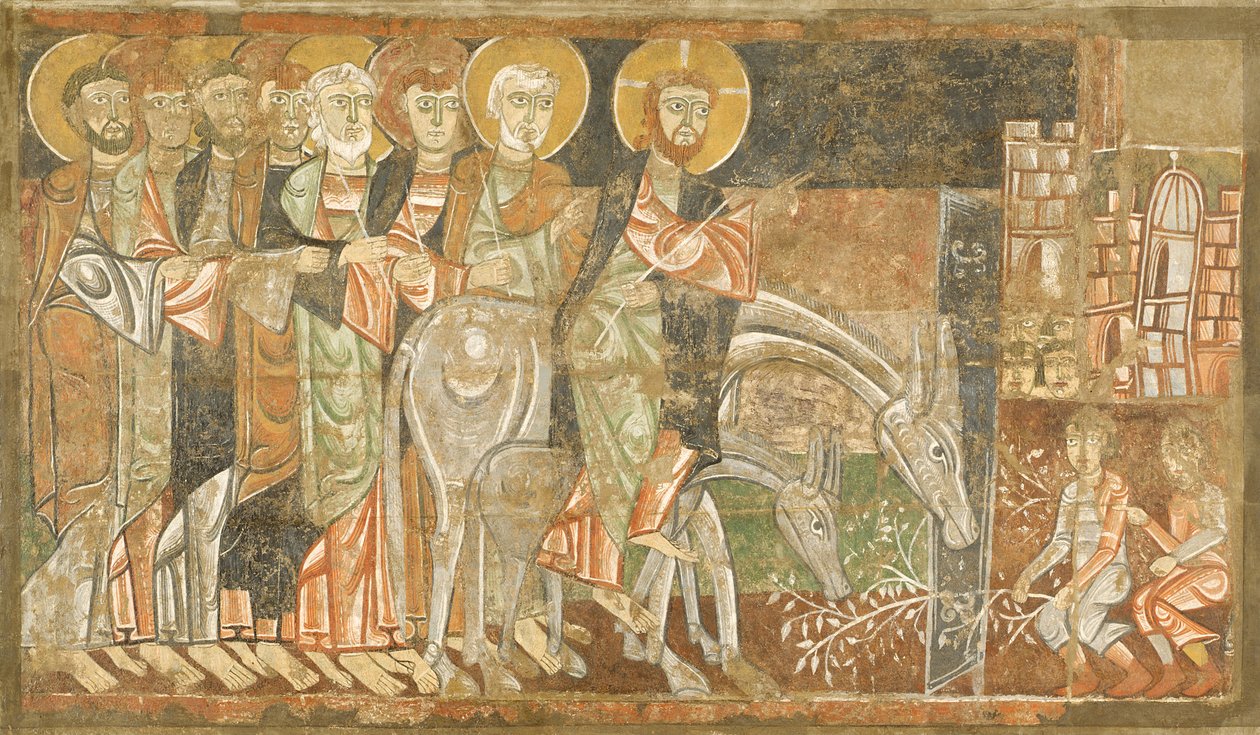 Krisztus belépése Jeruzsálembe, 1125 körül (freskó) alkotó: Master of San Baudel