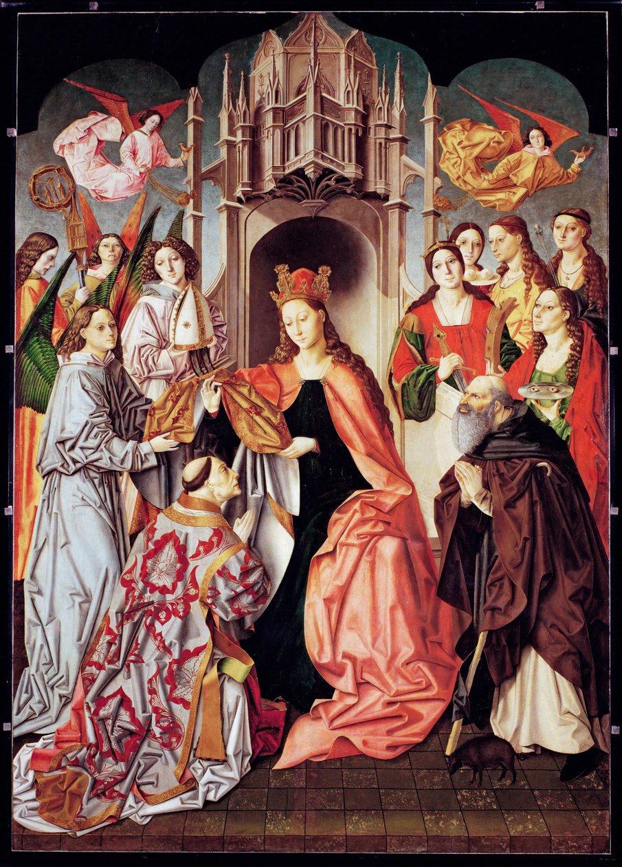 A miseruha felhelyezése Szent Ildenfonse - ... alkotó: Master of San Ildefonso
