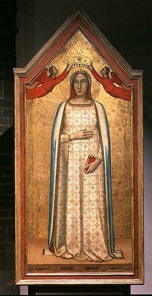 A két angyal által koronázott Madonna, „La Ninna” néven ismert, 1340 körül (tempera a panelen) alkotó: Master of San Martino alla Palma
