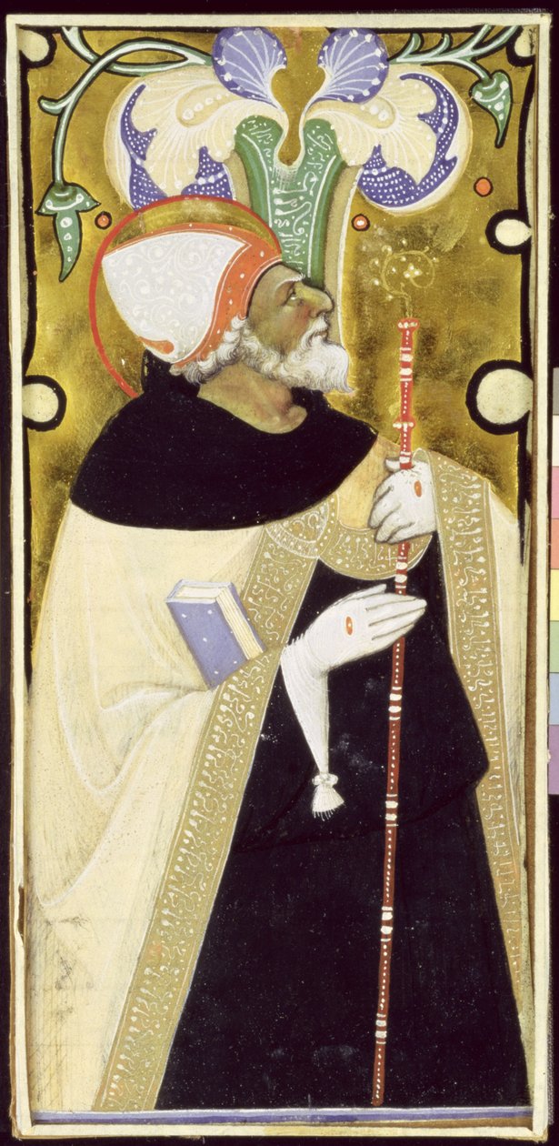 Történelmi kezdetű „I”, amely Szent Ágostont ábrázolja alkotó: Master of San Michele of Murano