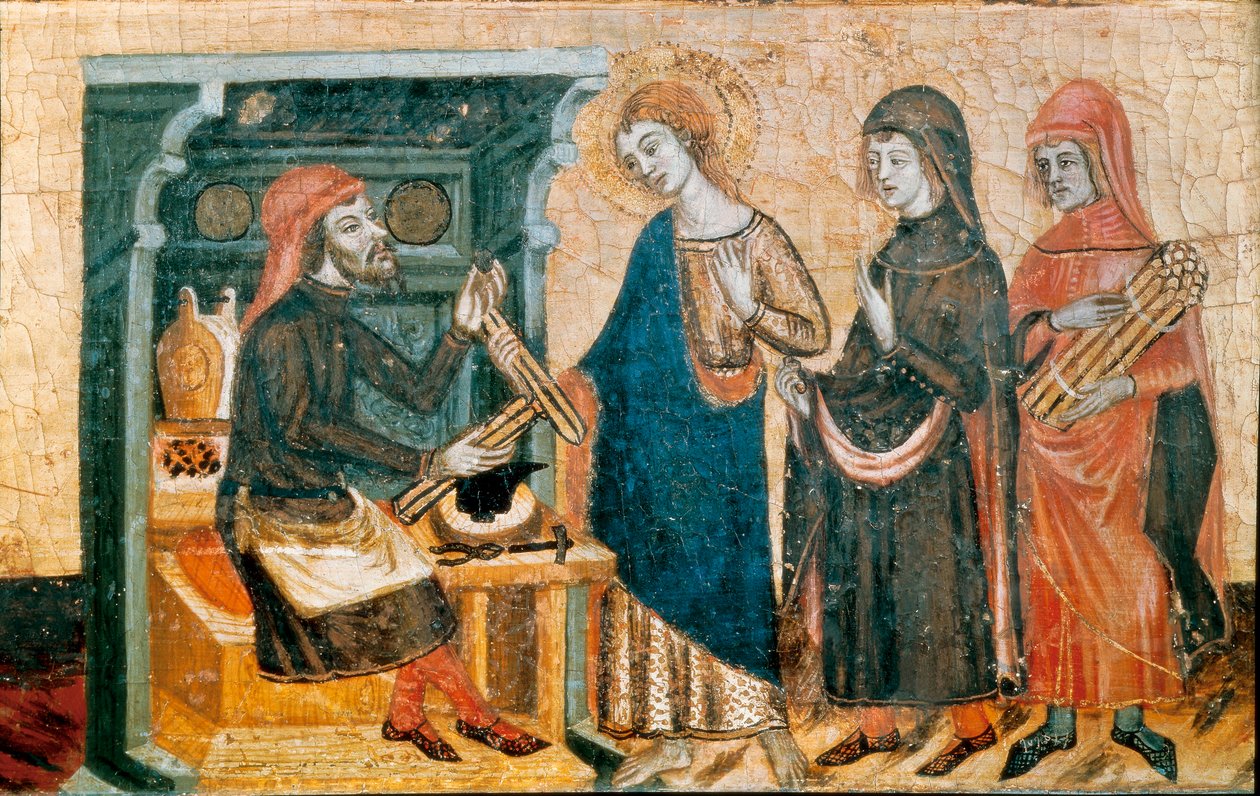 Szentek oltárképe János, Santa Coloma de Queralt mestere, c. 1356 (tempera és aranylevél fán) alkotó: Master of Santa Coloma de Queralt