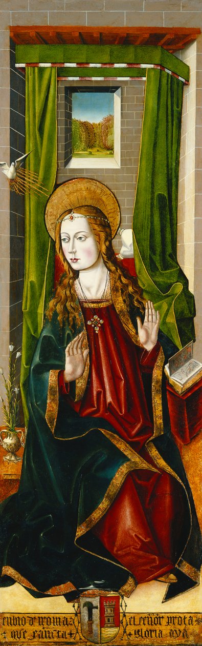 A Magdolna mennybemenetele; és Az Angyali üdvözlet alkotó: Master of Santa Maria de la