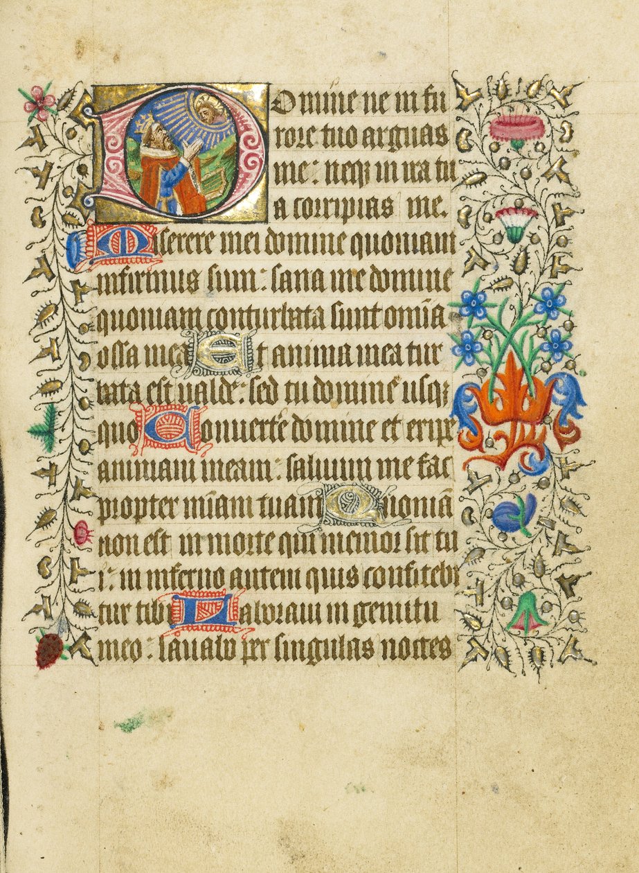 Kezdeti D: Dávid az imádságban alkotó: Master of Sir John Fastolf