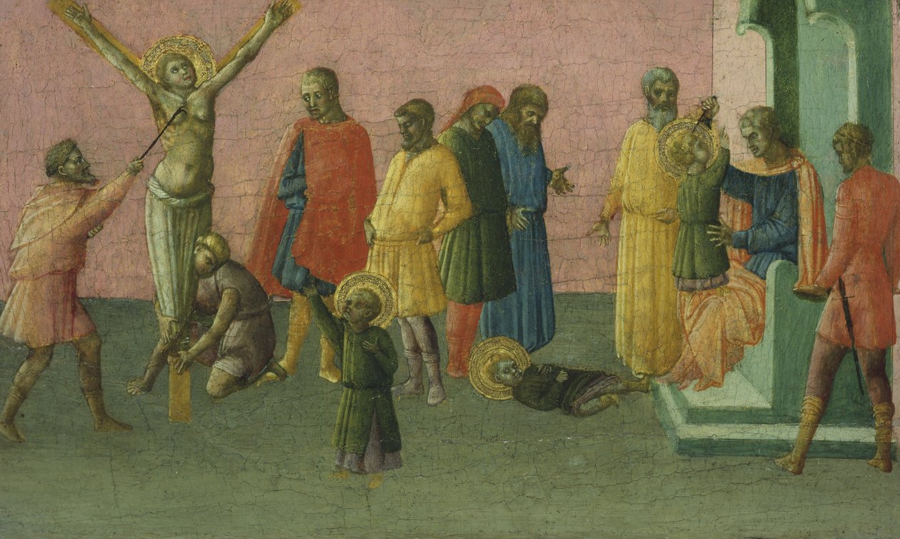 A szentek vértanúsága, 1400-50 (tempera és aranylevél a táblán) alkotó: Master of St. Julitta and St. Quiricus Master of St. Julitta and St. Quiricus