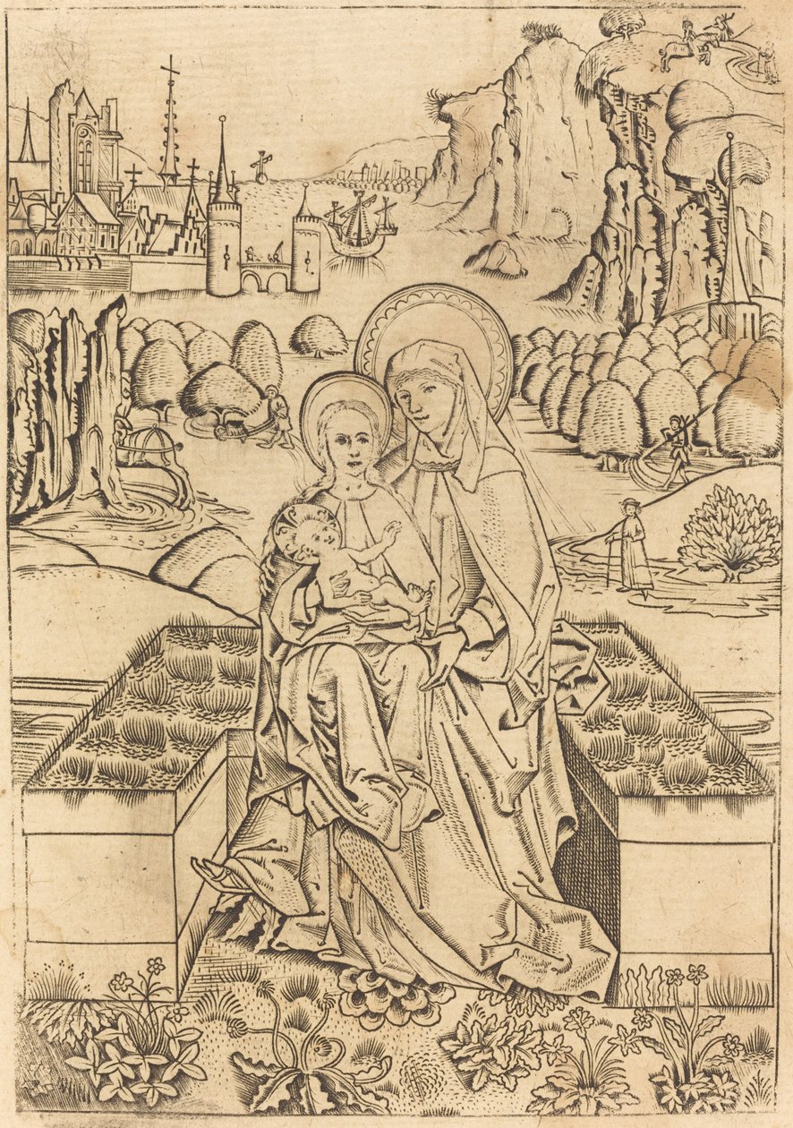 A Madonna és a gyermek Szent Annával alkotó: Master of St. Sebastian