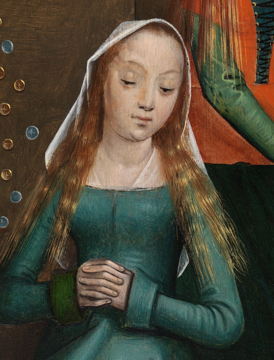 Részlet a Szent Miklós Jótékonyságról, a Szent Miklós-oltárról, 1486-93 körül (olaj, tábla) alkotó: Master of The Legend of St. Lucy