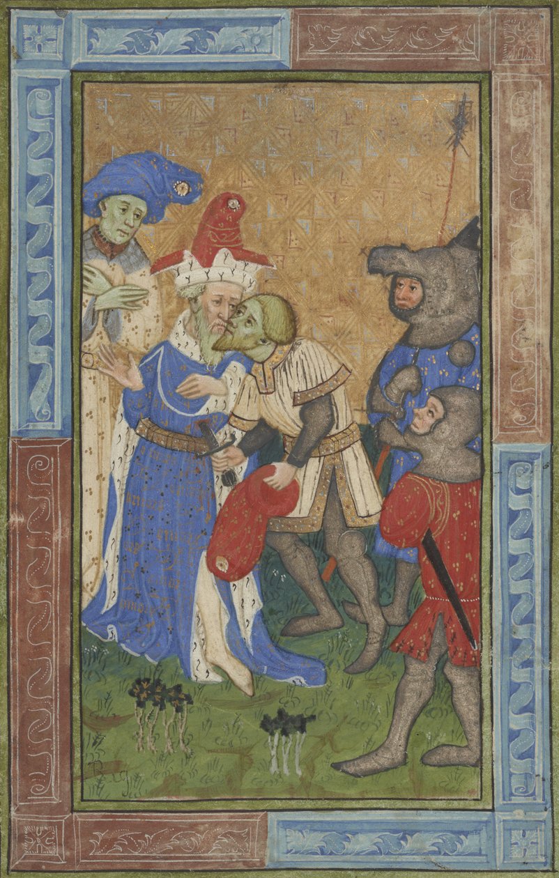 Merényletjelenet Ms B.11.7, 1420 körül (tempera, ezüst és arany festék pergamenen) alkotó: Master of Trinity College