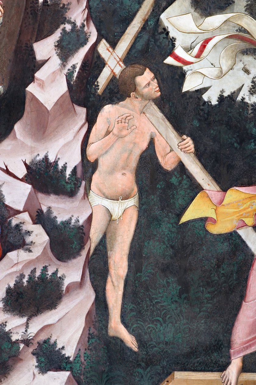 "Resurrection" és "Descent into Limbo", A "Descent into Limbo" részlete: A jó tolvaj, 1420 körül (freskó) alkotó: Master of Vignola