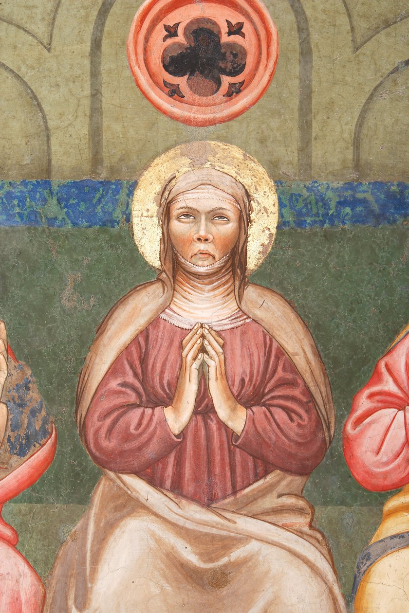"Pünkösd", Szűz Mária részlete, 1420 körül (freskó) alkotó: Master of Vignola