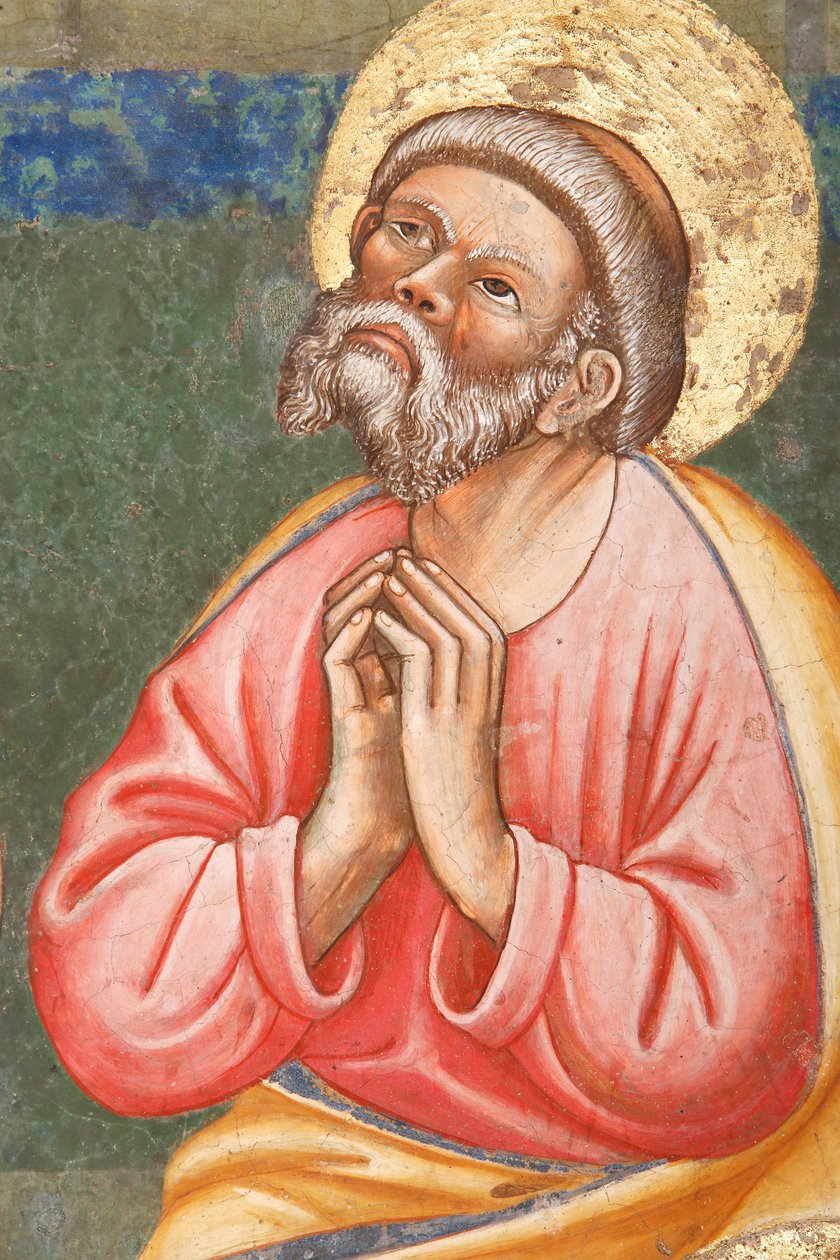 "Pünkösd", Részlet egy imádkozó szenttel, 1420 körül (freskó) alkotó: Master of Vignola