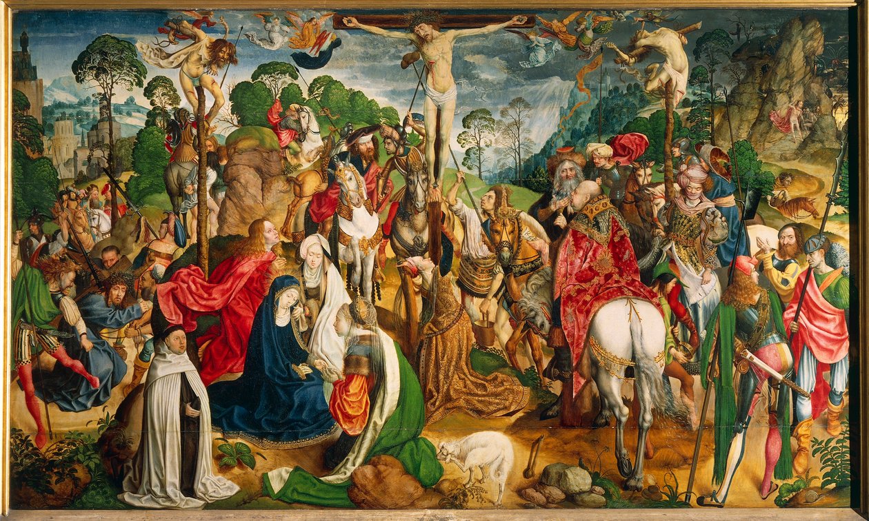 Krisztus szenvedését bemutató oltárkép (olaj a táblán) alkotó: Master of the Aachen Altar