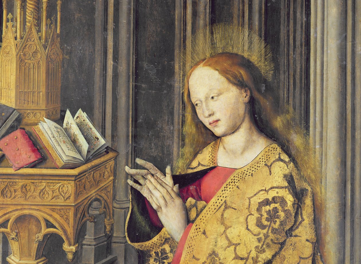 Szűz Mária az Órák könyvéből olvas, 1445 körül (26541 részlet) alkotó: Master of the Aix Annunciation