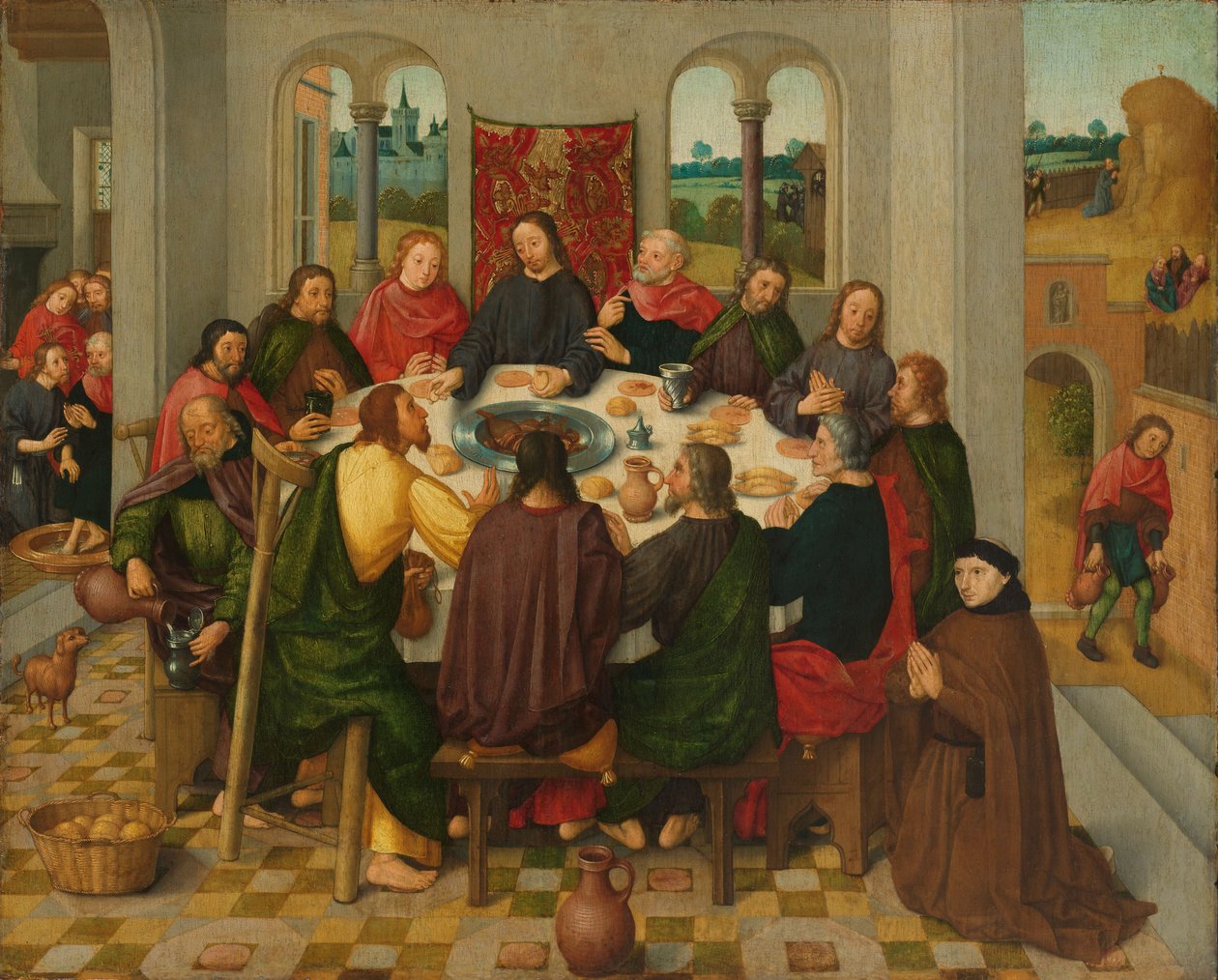 Utolsó vacsora, c. 1485-1500 (olaj a panelen) alkotó: Master of the Amsterdam Death of the Virgin
