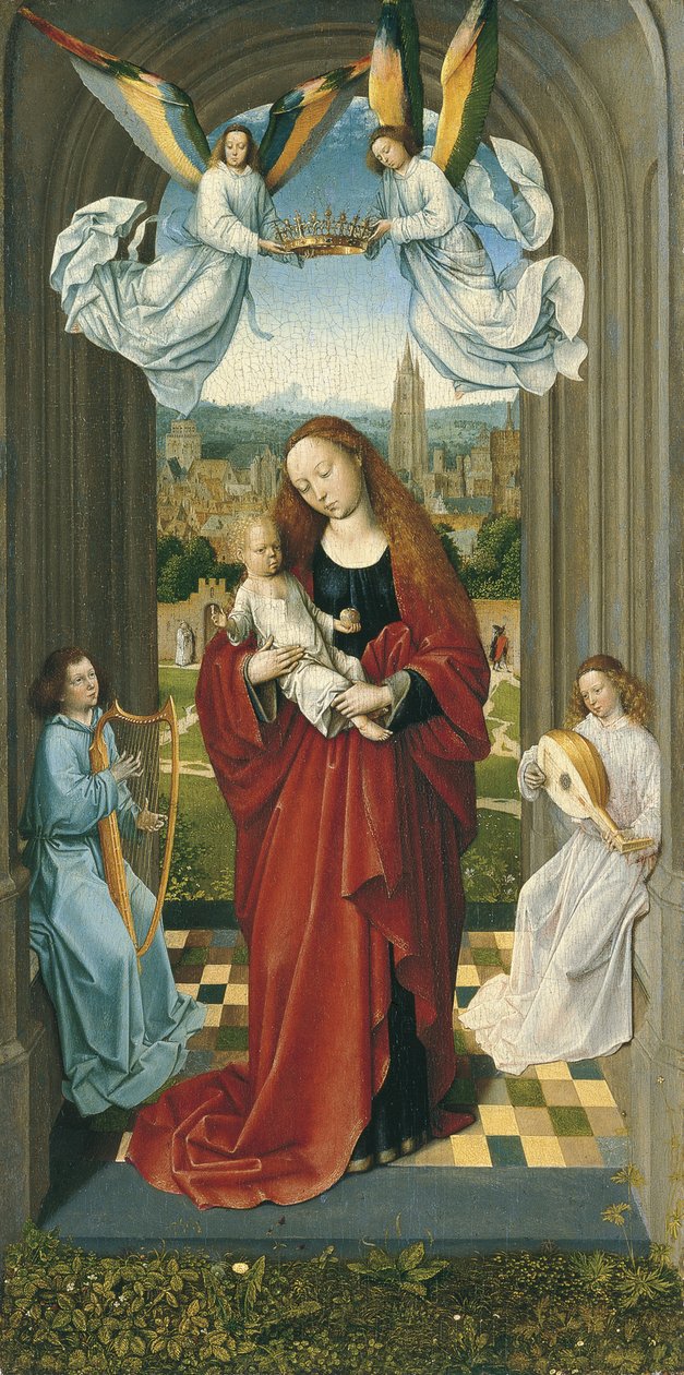 A Szűz és a Gyermek az angyalok között alkotó: Master of the André Madonna