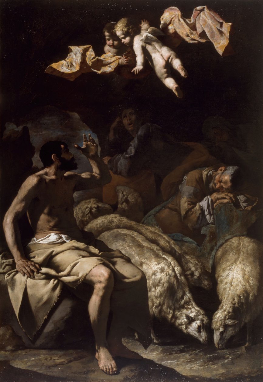 A pásztoroknak megjelenő angyal, 1600-50. alkotó: Master of the Annunciation to the Shepherds