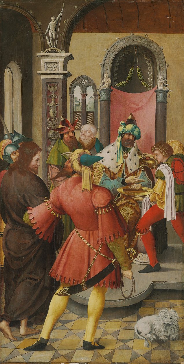 Oltárkép szárnya: Krisztus Pilátus előtt alkotó: Master of the Antwerp Adoration