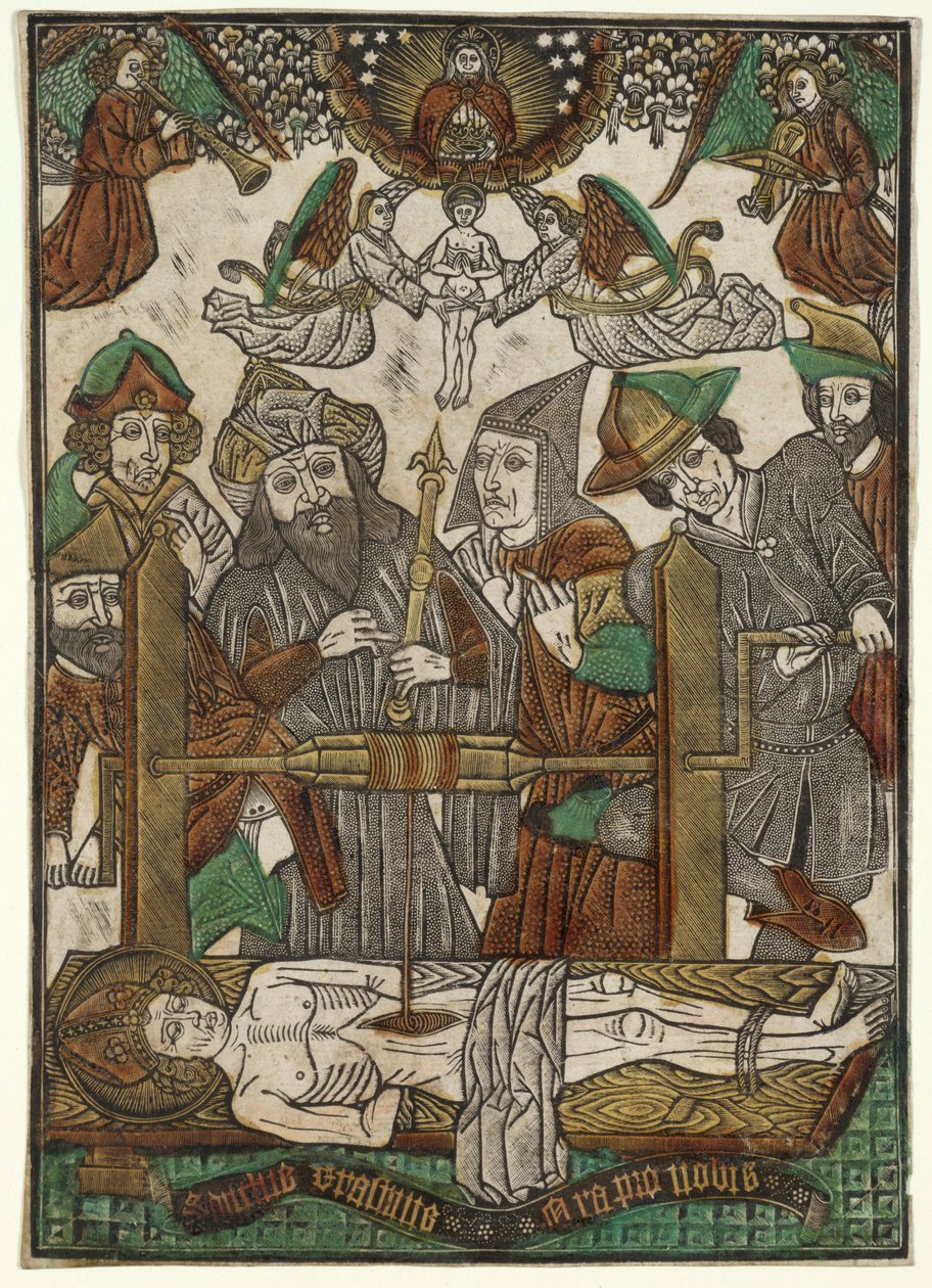 Szent Erasmus vértanúsága, c. 1480. alkotó: Master of the Bergwolken