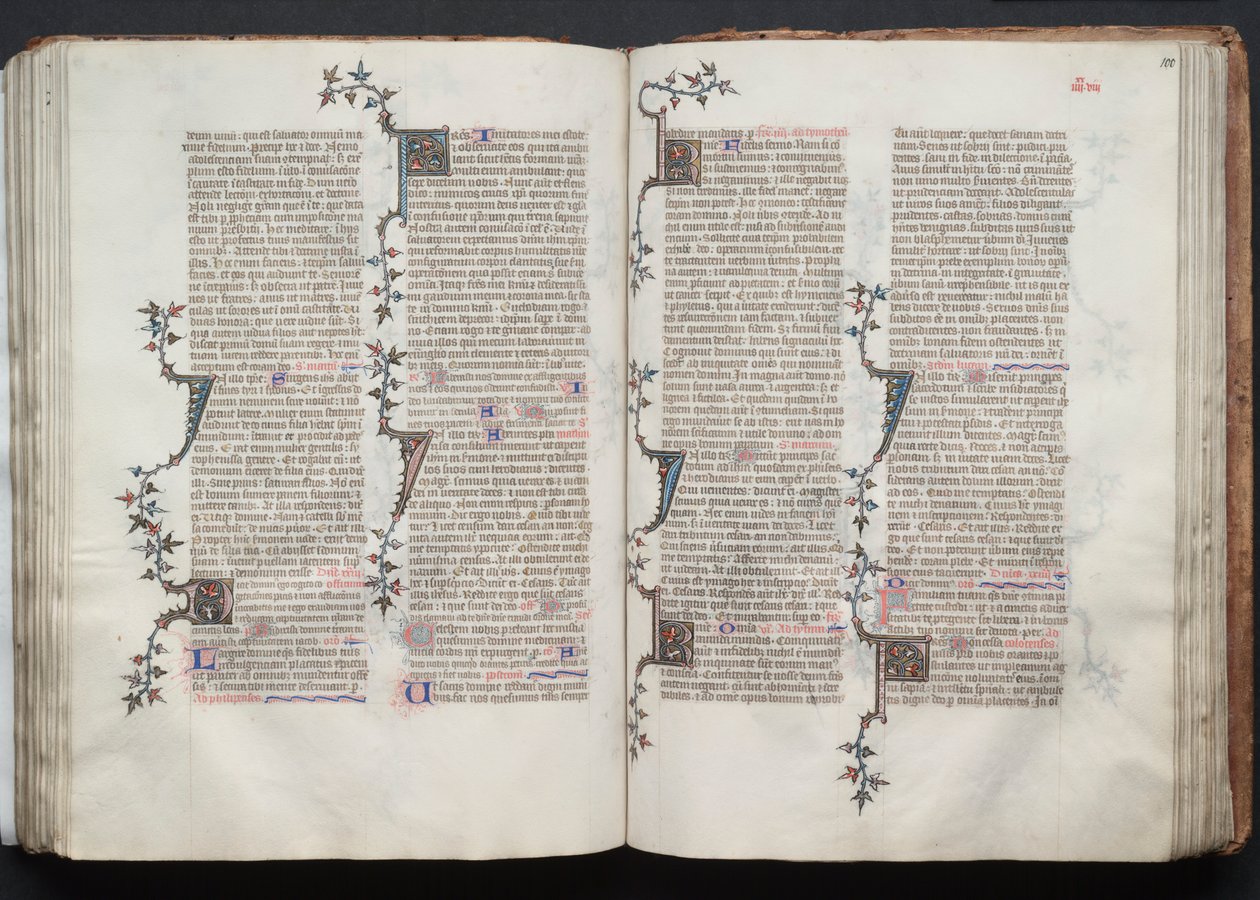 A Gotha Misekönyv: Fol. 100r, Szöveg, c. 1375. alkotó: Master of the Boqueteaux