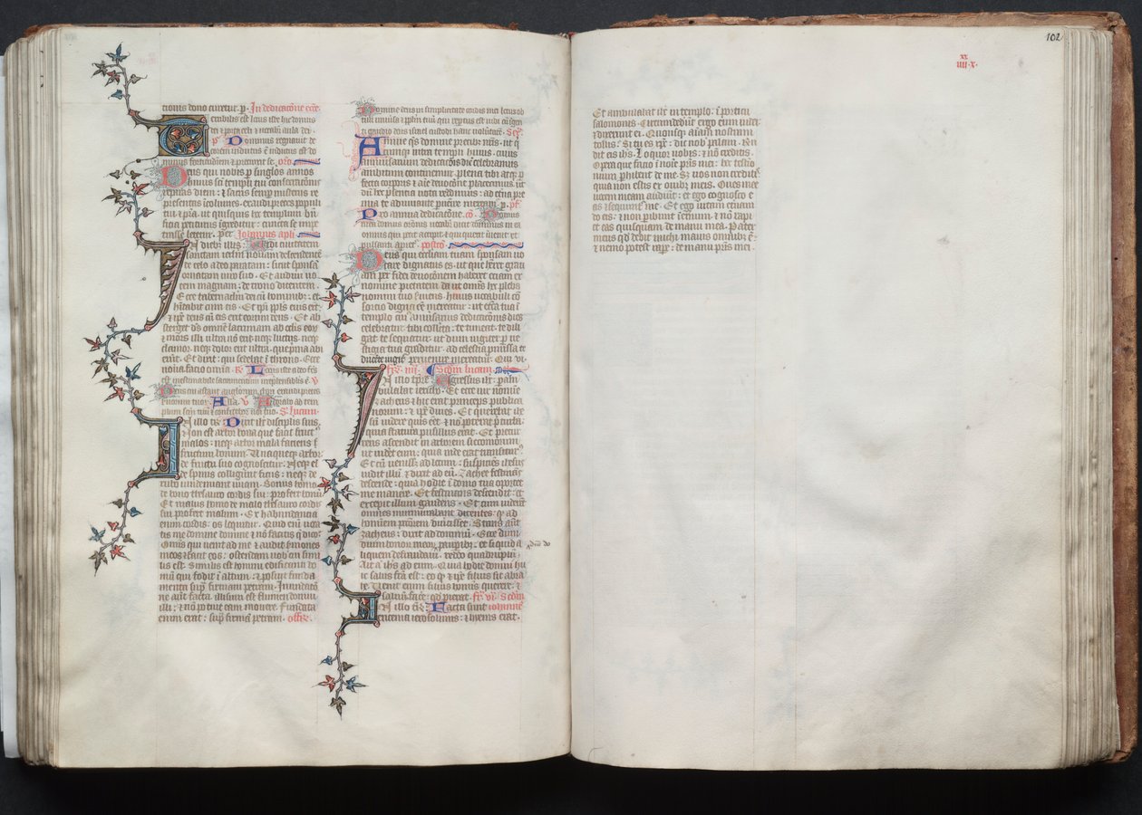 A Gotha Misekönyv: Fol. 101v, szöveg, c. 1375. alkotó: Master of the Boqueteaux