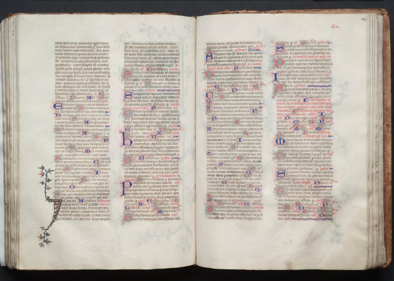 A Gotha Misekönyv: Fol. 103v, szöveg, c. 1375. alkotó: Master of the Boqueteaux