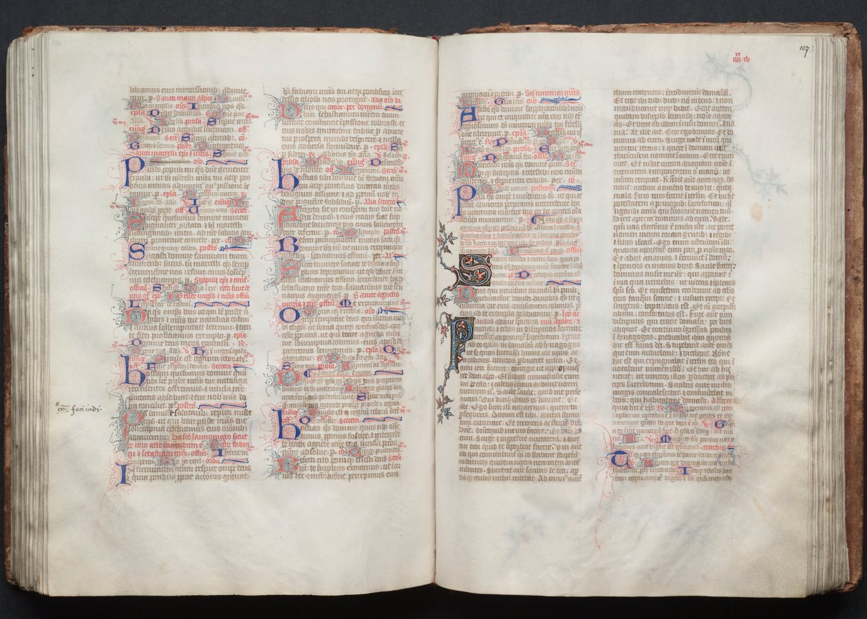 A Gotha Misekönyv: Fol. 107r, Szöveg, c. 1375. alkotó: Master of the Boqueteaux