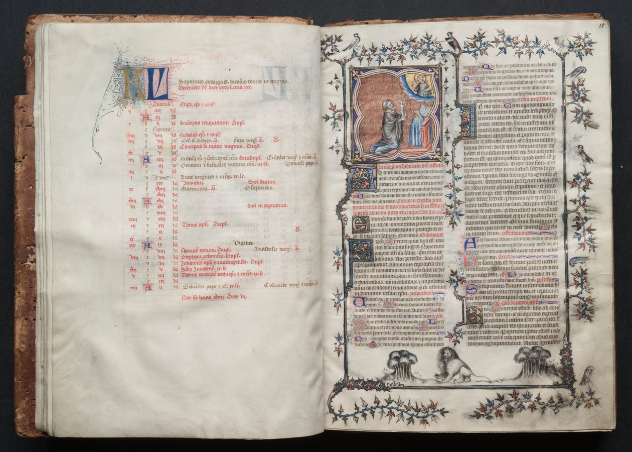 A Gotha Misekönyv: Fol. 10v, szöveg , c. 1375. alkotó: Master of the Boqueteaux