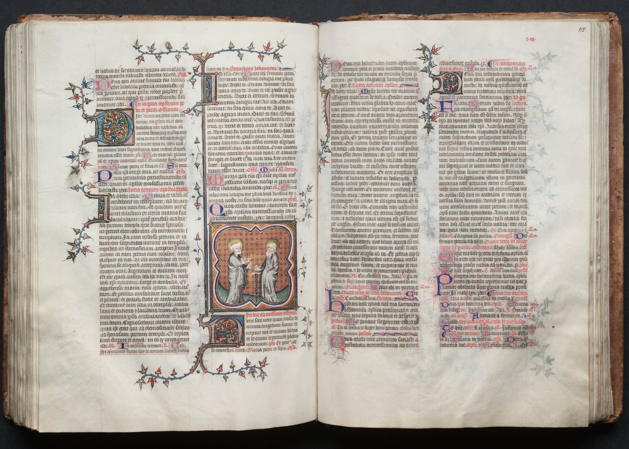 A Gotha Misekönyv: Fol. 114v, Szent Péter és Pál, c. 1375. alkotó: Master of the Boqueteaux