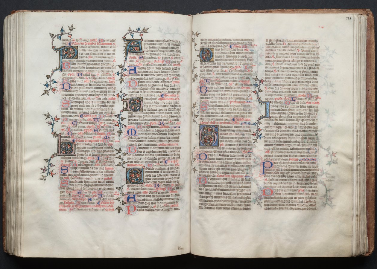A Gotha Misekönyv: Fol. 121r, Szöveg, c. 1375. alkotó: Master of the Boqueteaux