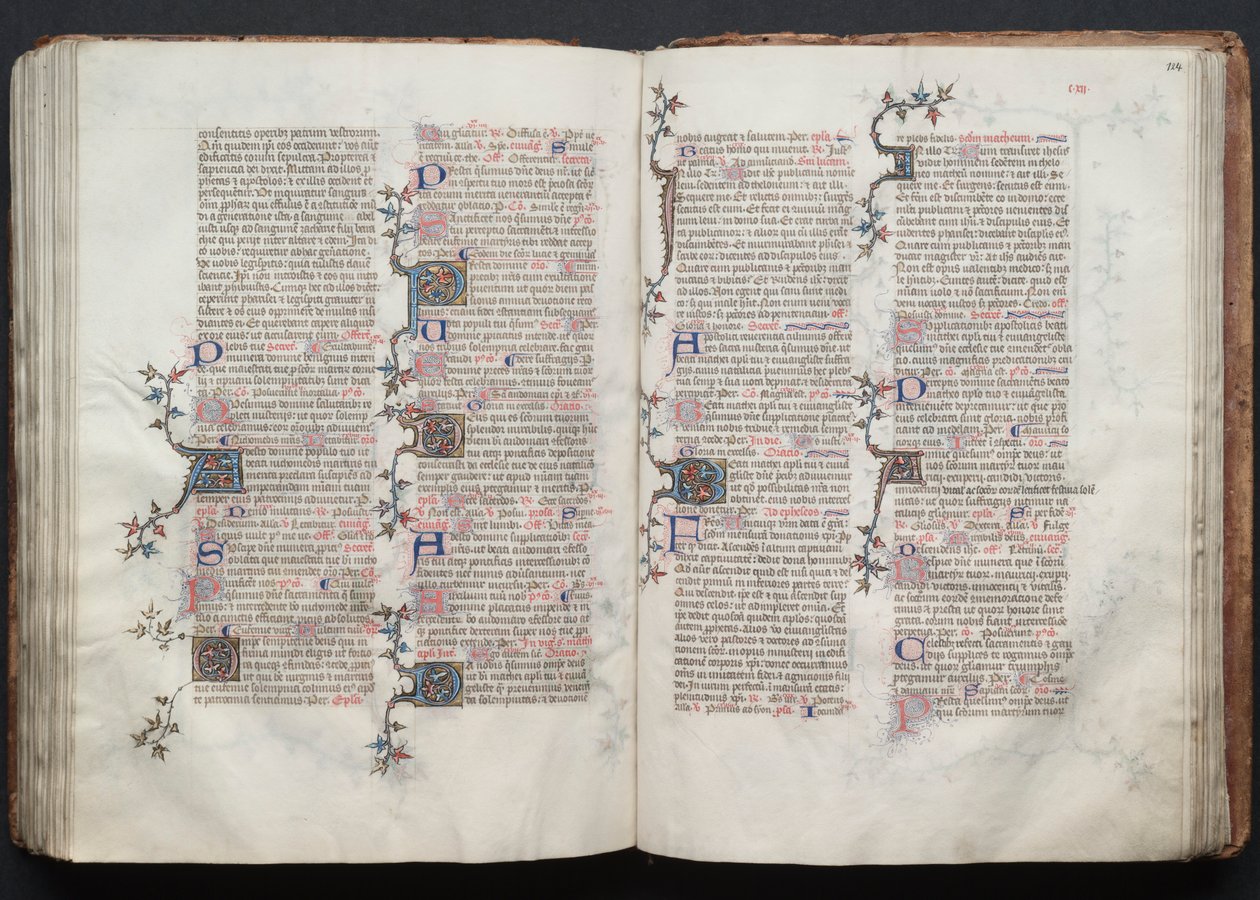 A Gotha Misekönyv: Fol. 124r, Szöveg, c. 1375. alkotó: Master of the Boqueteaux