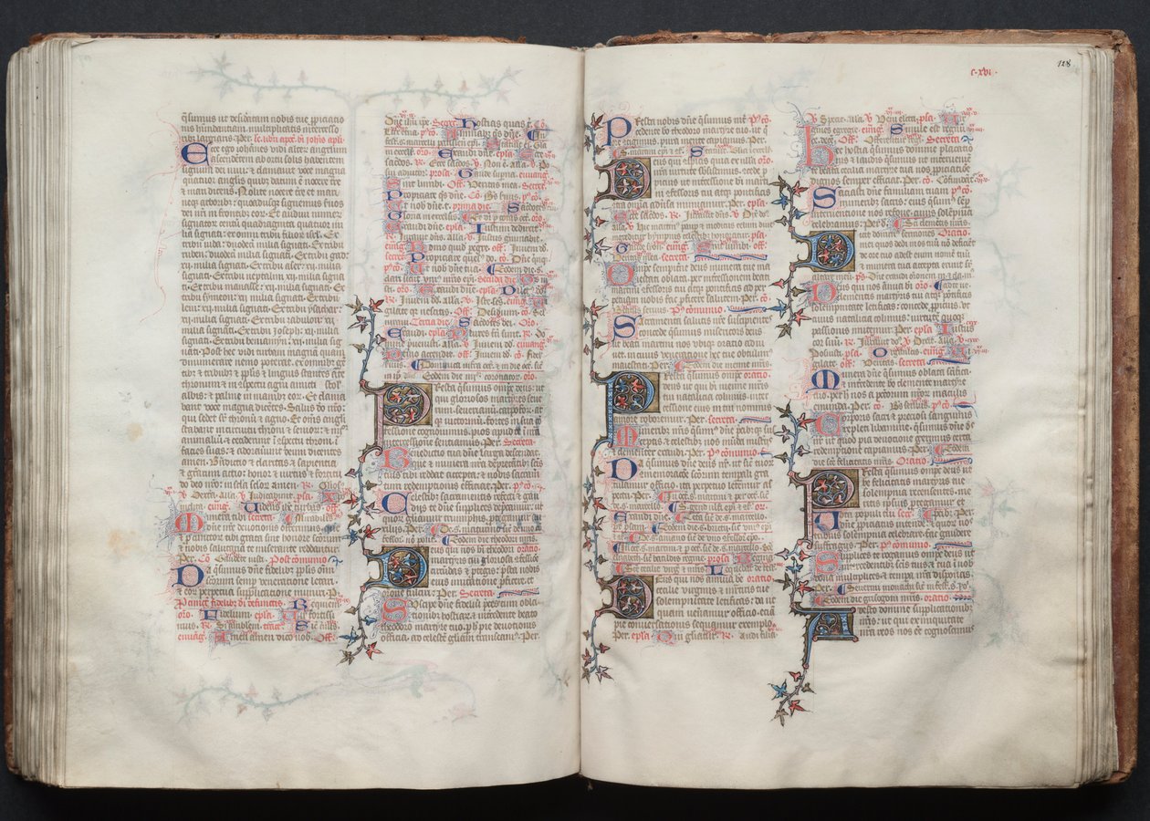 A Gotha Misekönyv: Fol. 128r, Szöveg, c. 1375. alkotó: Master of the Boqueteaux