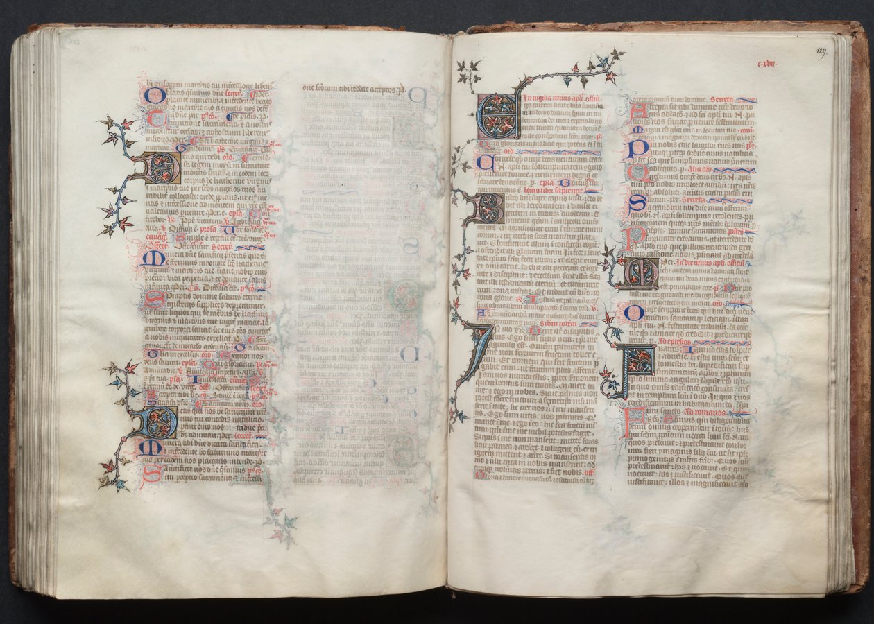 A Gotha Misekönyv: Fol. 129r, Szöveg, c. 1375. alkotó: Master of the Boqueteaux