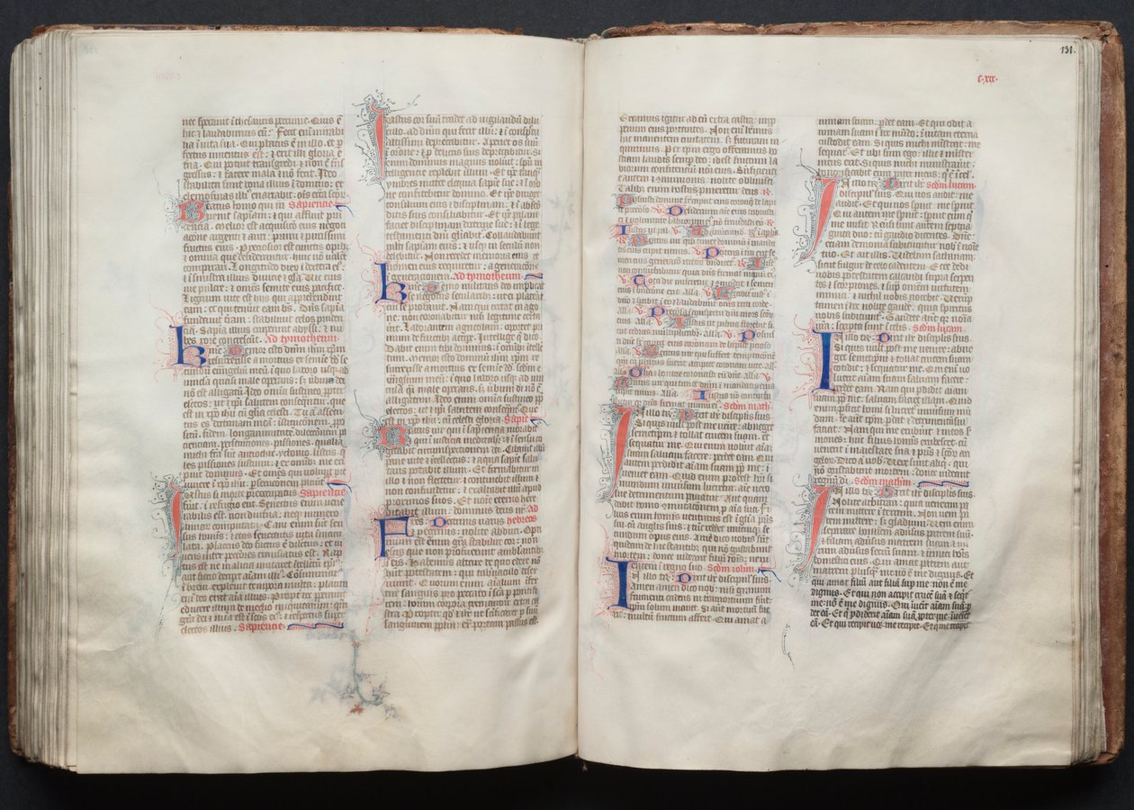 A Gotha Misekönyv: Fol. 130v, szöveg, c. 1375. alkotó: Master of the Boqueteaux