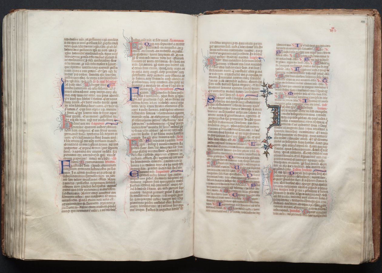 A Gotha Misekönyv: Fol. 132v, szöveg, c. 1375. alkotó: Master of the Boqueteaux