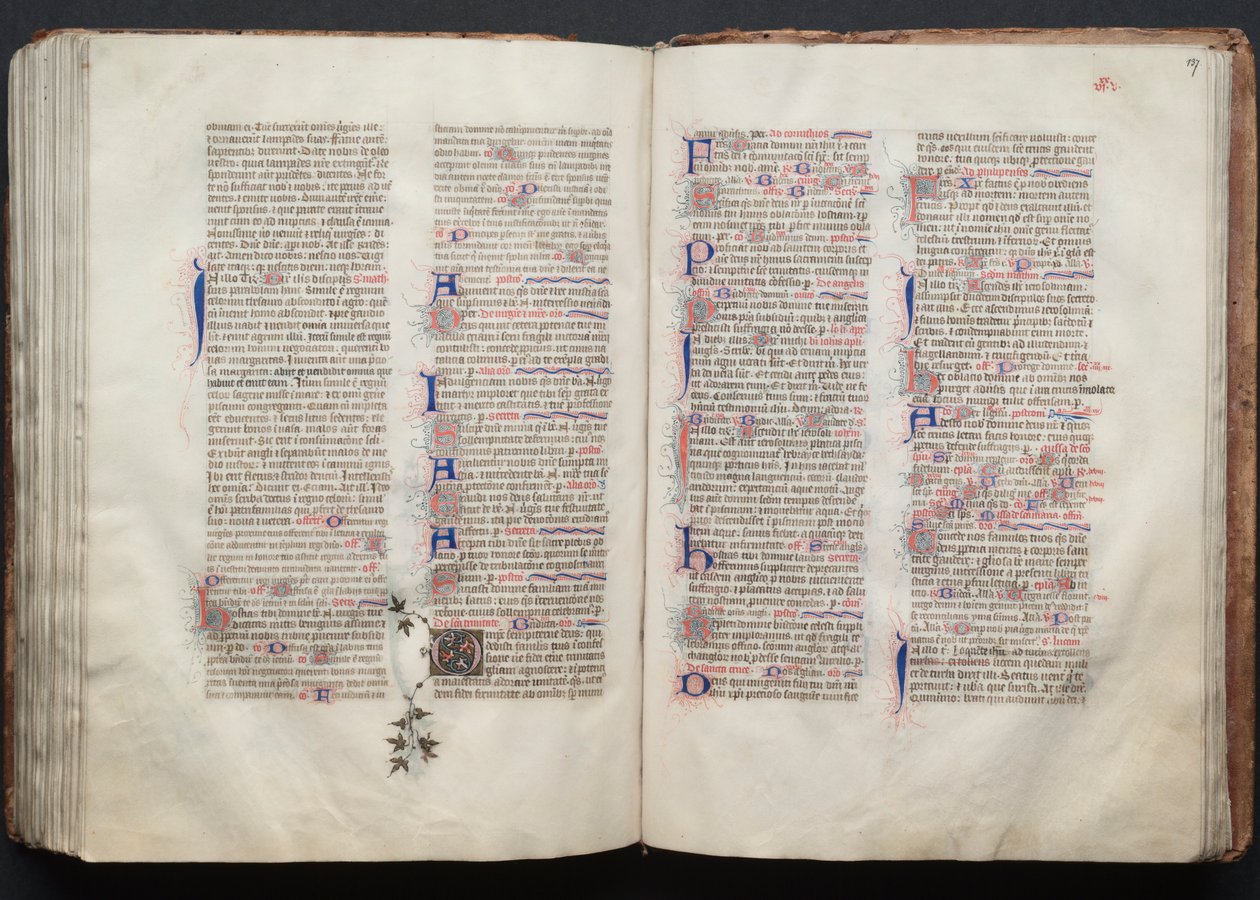 A Gotha Misekönyv: Fol. 137r, Szöveg, c. 1375. alkotó: Master of the Boqueteaux