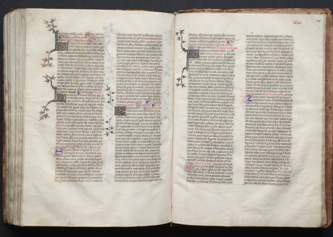 A Gotha Misekönyv: Fol. 145r, Szöveg, c. 1375. alkotó: Master of the Boqueteaux