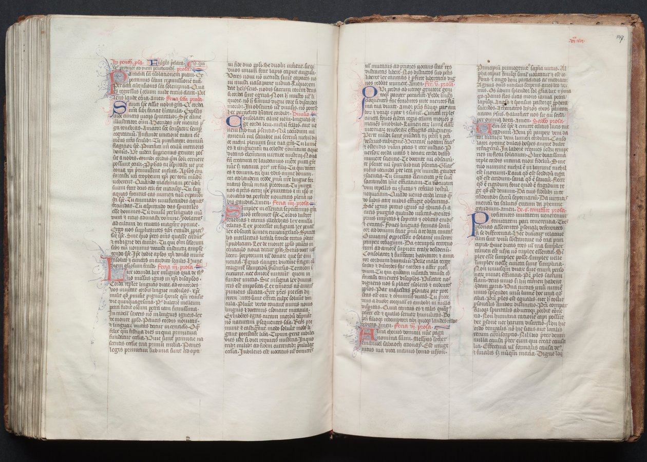 A Gotha Misekönyv: Fol. 146v, szöveg, c. 1375. alkotó: Master of the Boqueteaux