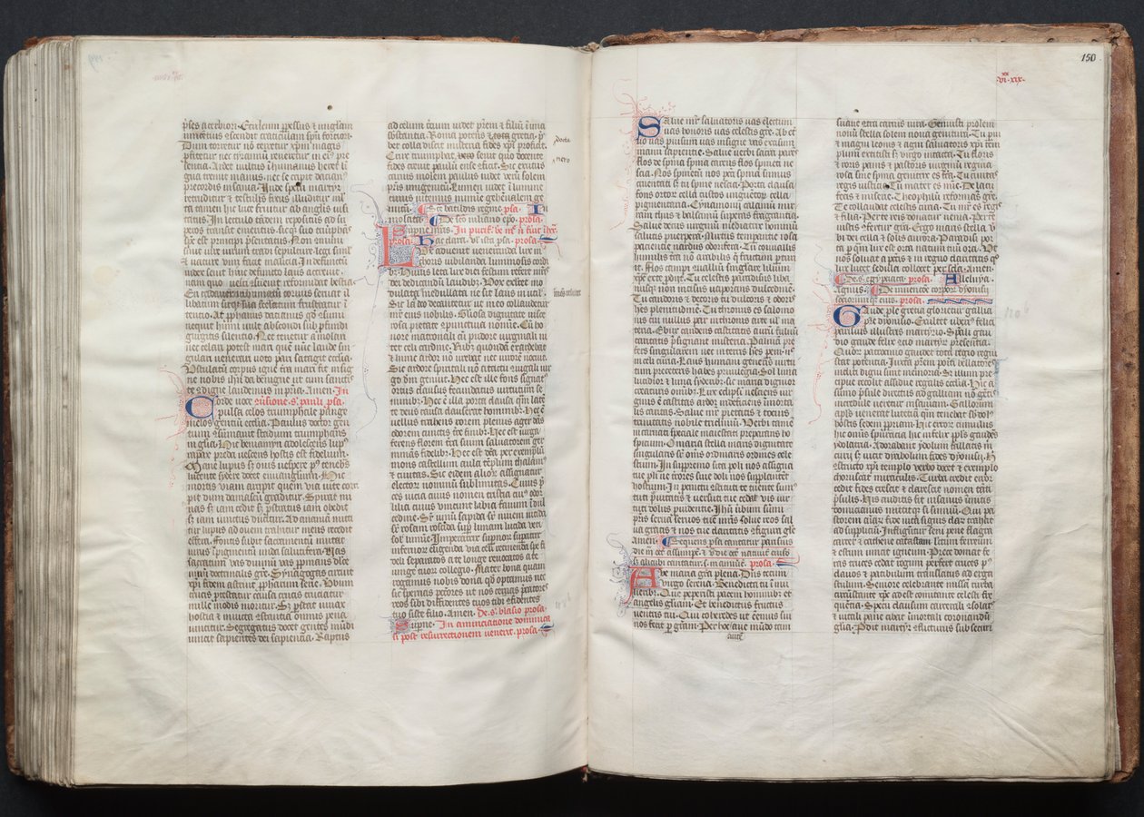 A Gotha Misekönyv: Fol. 150r, Szöveg, c. 1375. alkotó: Master of the Boqueteaux