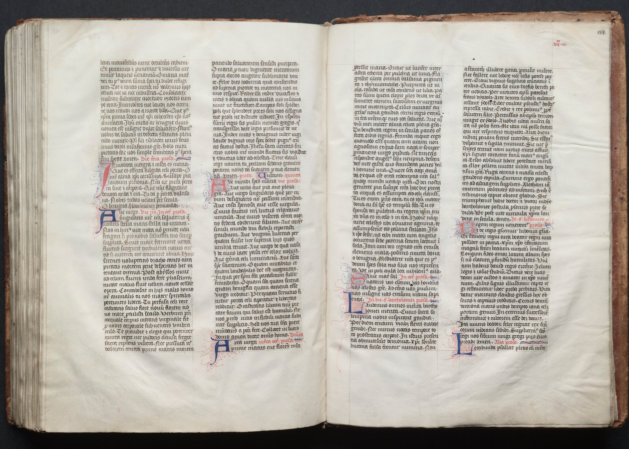 A Gotha Misekönyv: Fol. 153v, szöveg, c. 1375. alkotó: Master of the Boqueteaux