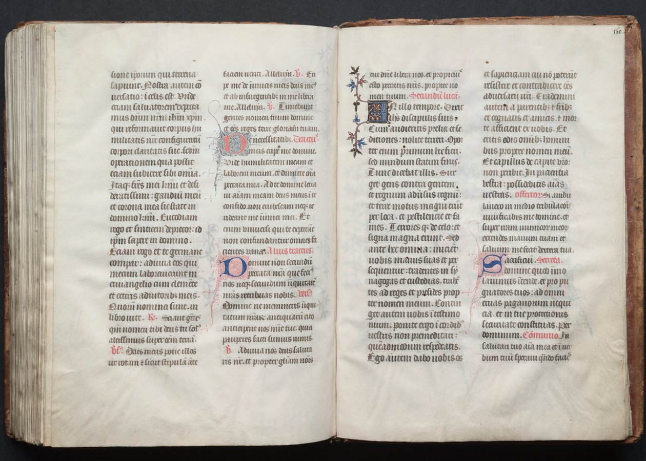 A Gotha Misekönyv: Fol. 159v, szöveg, c. 1375. alkotó: Master of the Boqueteaux