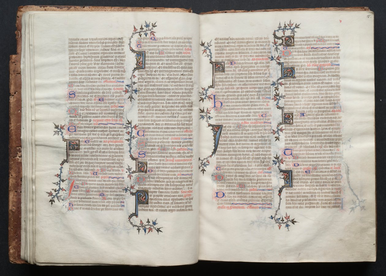 A Gotha Misekönyv: Fol. 15r, Szöveg , c. 1375. alkotó: Master of the Boqueteaux