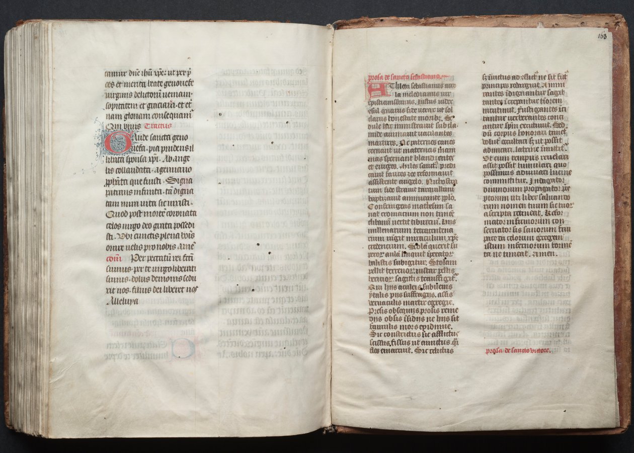 A Gotha Misekönyv: Fol. 162v, szöveg, c. 1375. alkotó: Master of the Boqueteaux