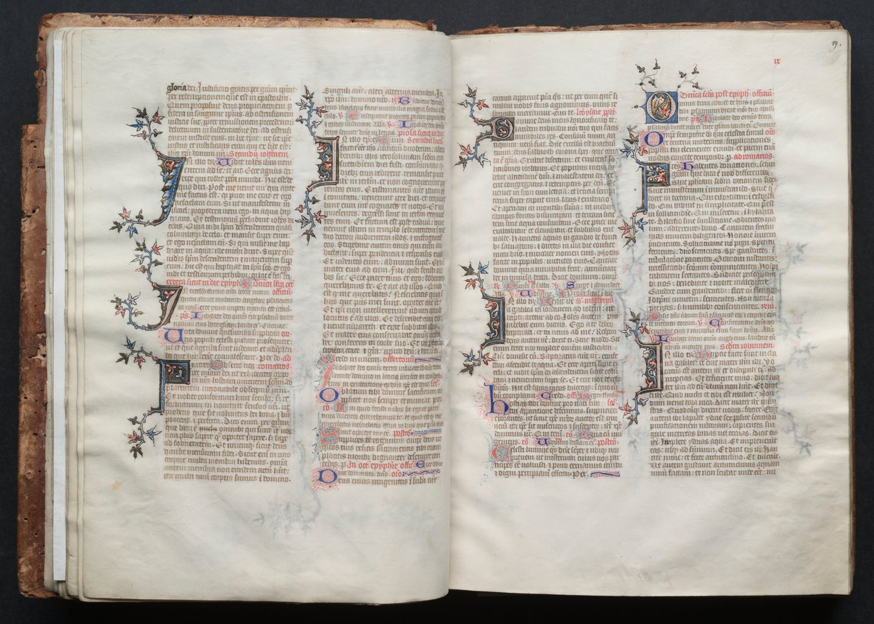 A Gotha Misekönyv: Fol. 18v, szöveg, c. 1375. alkotó: Master of the Boqueteaux