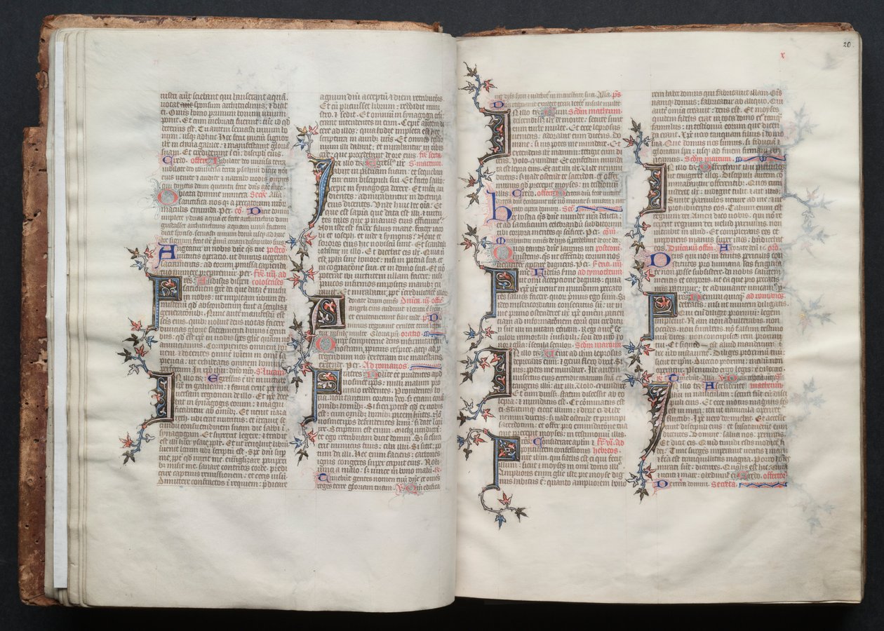A Gotha Misekönyv: Fol. 19v, szöveg, c. 1375. alkotó: Master of the Boqueteaux