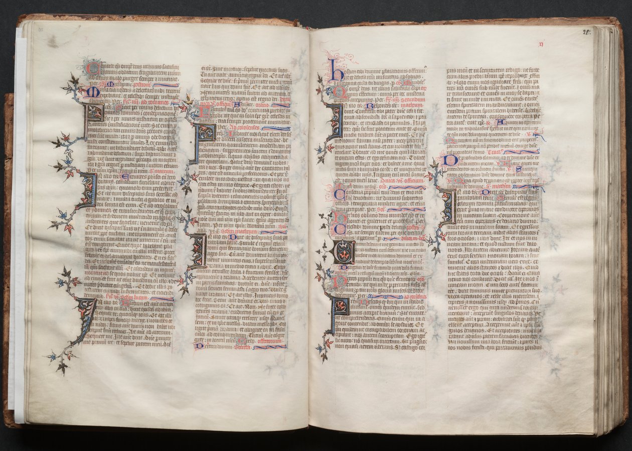 A Gotha Misekönyv: Fol. 20v, szöveg, c. 1375. alkotó: Master of the Boqueteaux