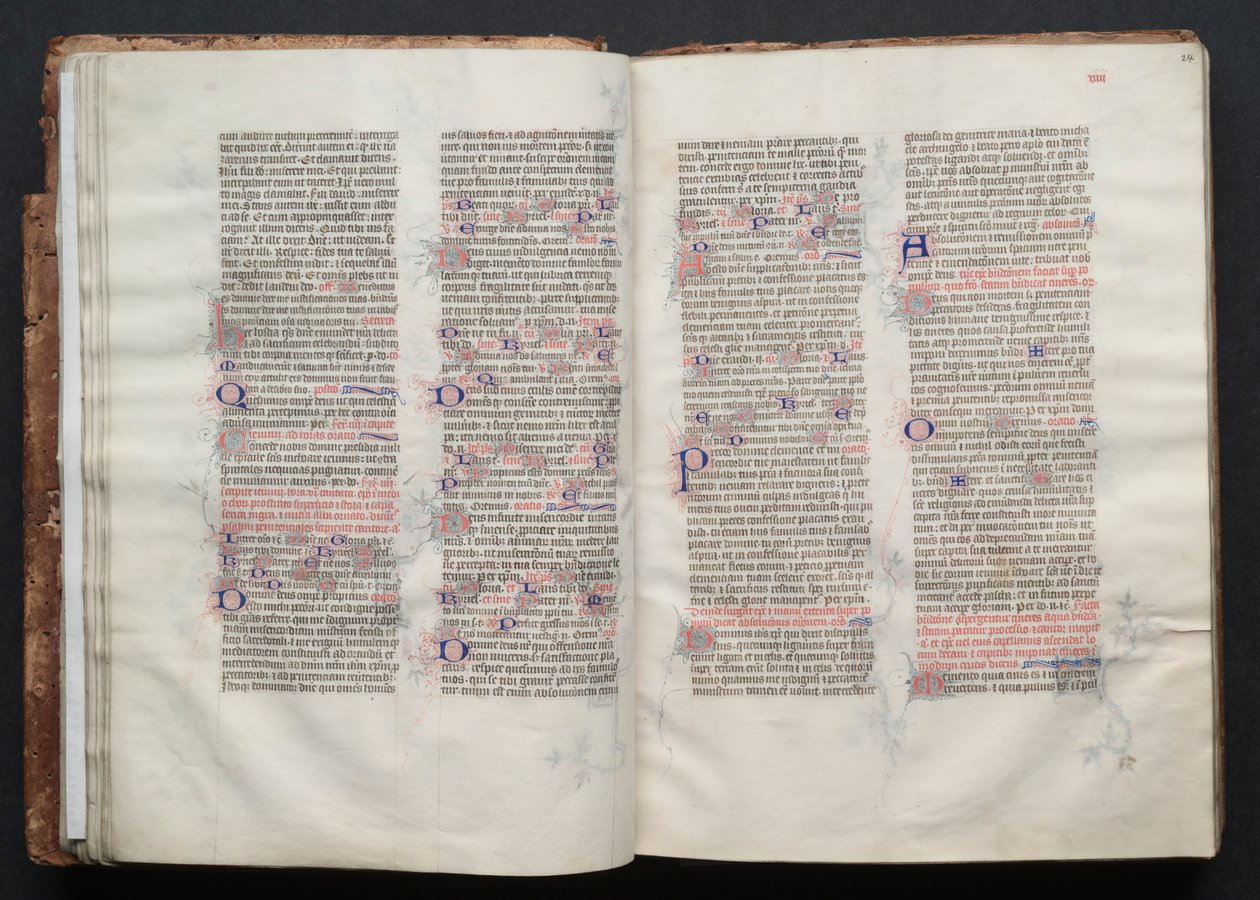 A Gotha Misekönyv: Fol. 23v, szöveg, c. 1375. alkotó: Master of the Boqueteaux