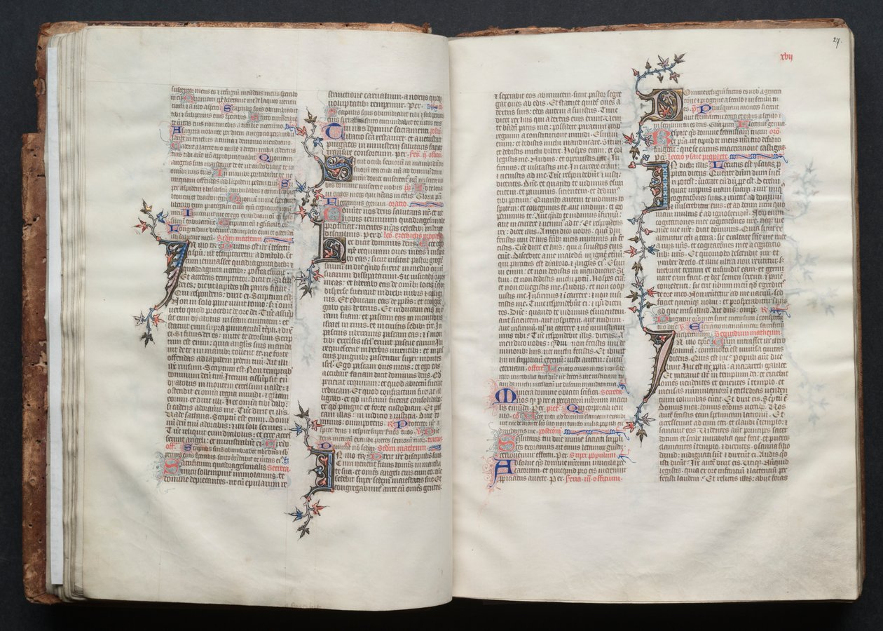 A Gotha Misekönyv: Fol. 27r, Szöveg, c. 1375. alkotó: Master of the Boqueteaux