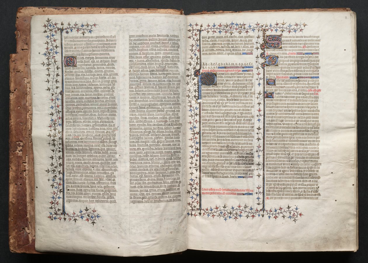 A Gotha Misekönyv: Fol. 2r, Szöveg , c. 1375. alkotó: Master of the Boqueteaux
