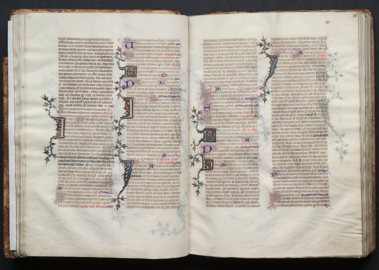 A Gotha Misekönyv: Fol. 30v, szöveg, c. 1375. alkotó: Master of the Boqueteaux